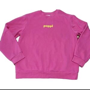 Poppi Pink Women's Crewneck Sweatshirt Size Medium New }